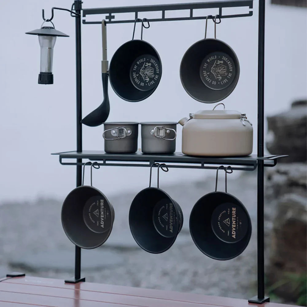 Camping Storage Detachable Organizer Rack Black Camp Furniture - Tophatter Daily Deals