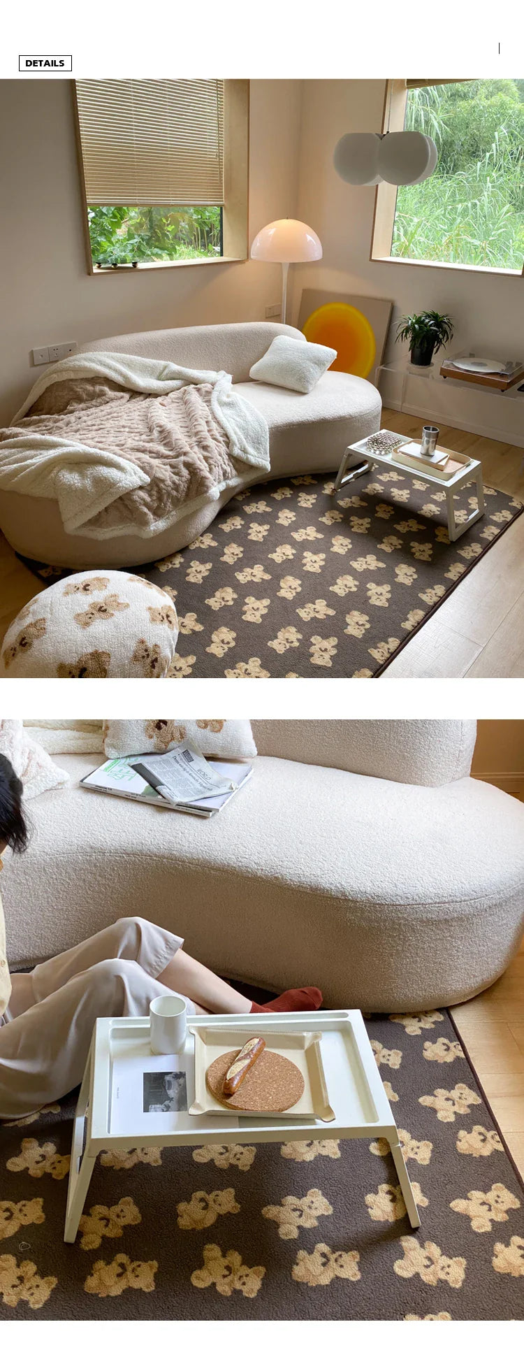 Checkerboard Plush Area Rug Japanese Style Minimalist - Tophatter Daily Deals