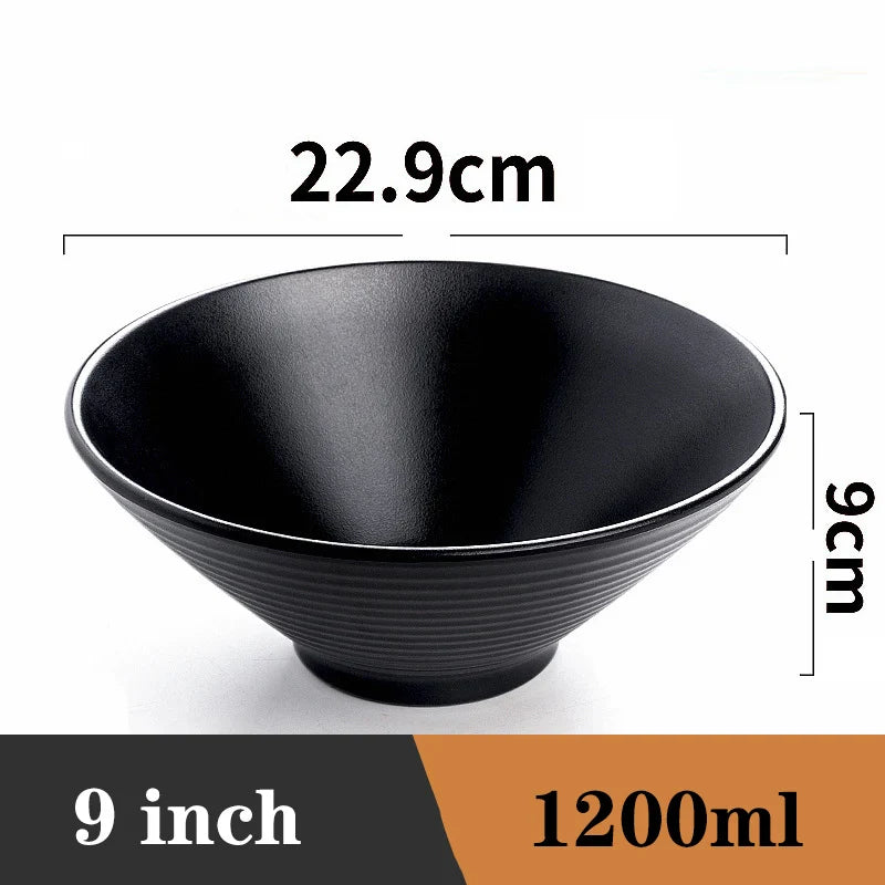 Ramen Bowl Black Plastic Japanese Style Noodle Bowl LJB009 9inch - Tophatter Daily Deals
