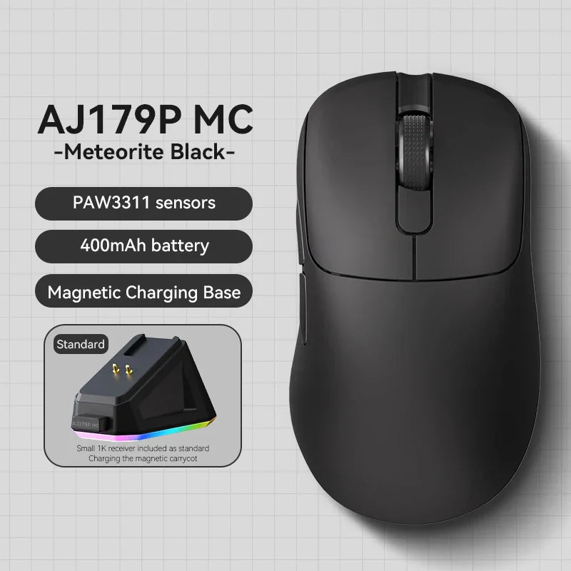 Gaming Mouse Magnetic Charging Ergonomic Lightweight Wireless AJ179P MC-Black - Tophatter Daily Deals