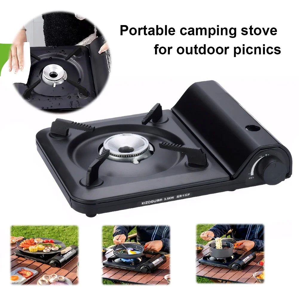Single-Burner Camping Gas Stove Black Camp Cooking - Tophatter Daily Deals