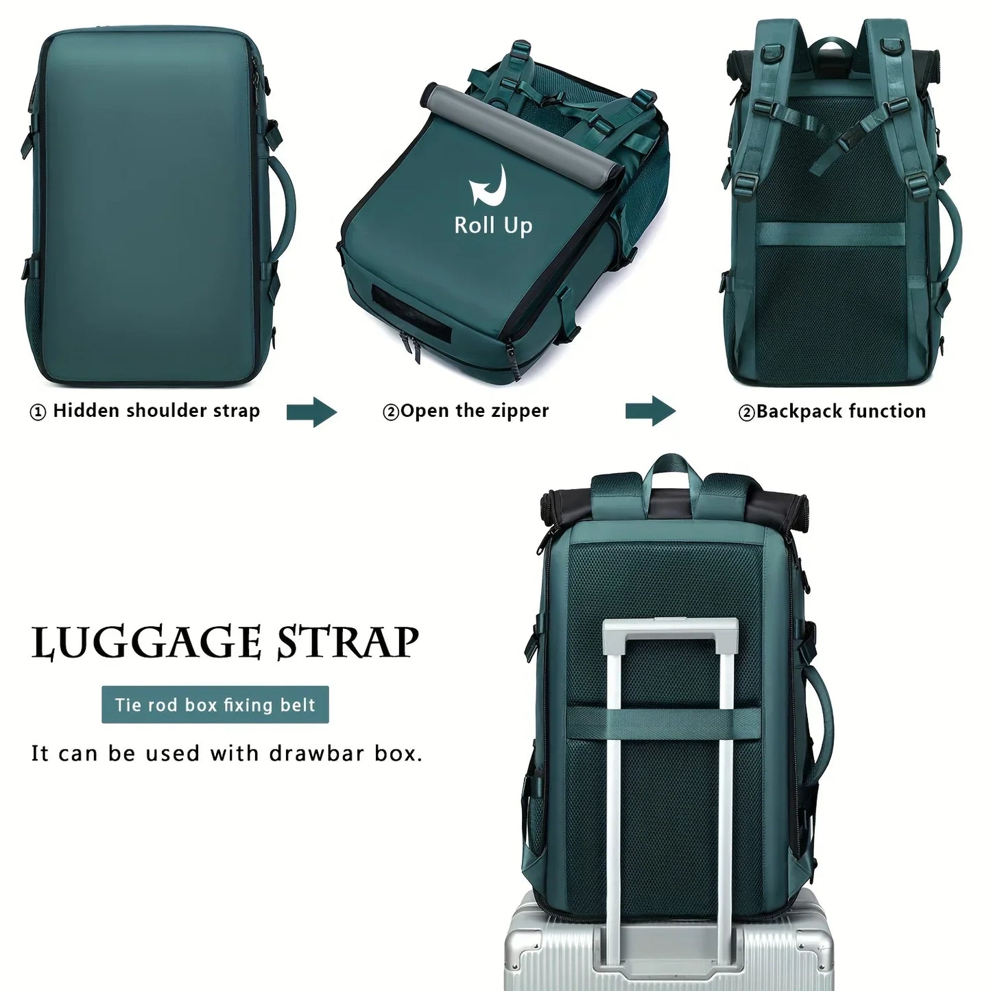 Fashionable 3-in-1 Travel Backpack Handbag Blue Backpacks - Tophatter Daily Deals