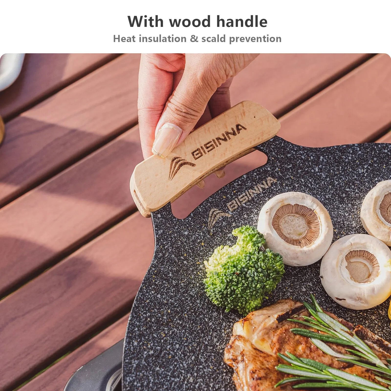 Outdoor BBQ Grill Pan Non-Stick Black Camp Cooking - Tophatter Daily Deals