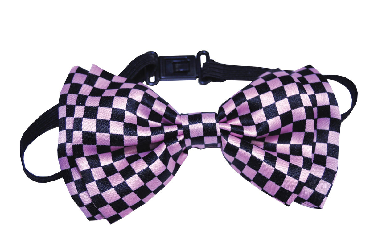 Bow Tie Pink/Black Check Costume Accessories - Tophatter Daily Deals