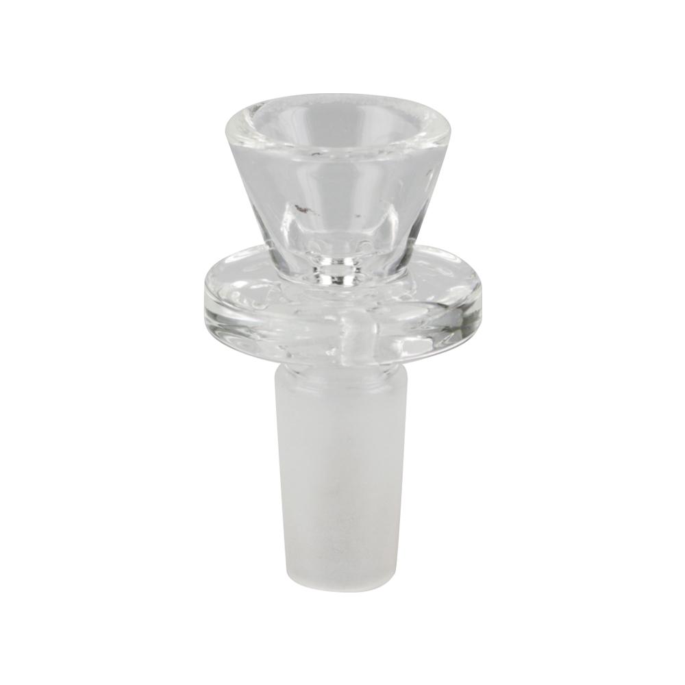 Ringed Herb Slide Transparent Clear Glass Bong Bowls - Tophatter Daily Deals