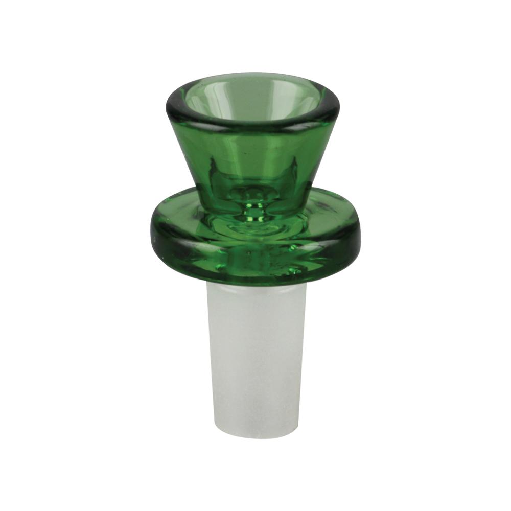 Ringed Herb Slide Transparent Green Glass Bong Bowls - Tophatter Daily Deals