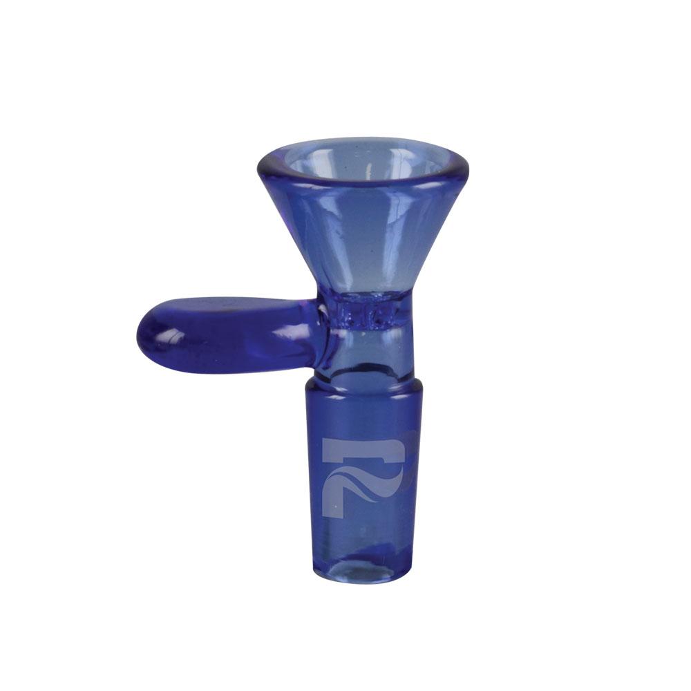 Tophatter's Inc. Full Color Herb Slide Transparent Dark Blue Glass Bong Bowls - Tophatter Daily Deals