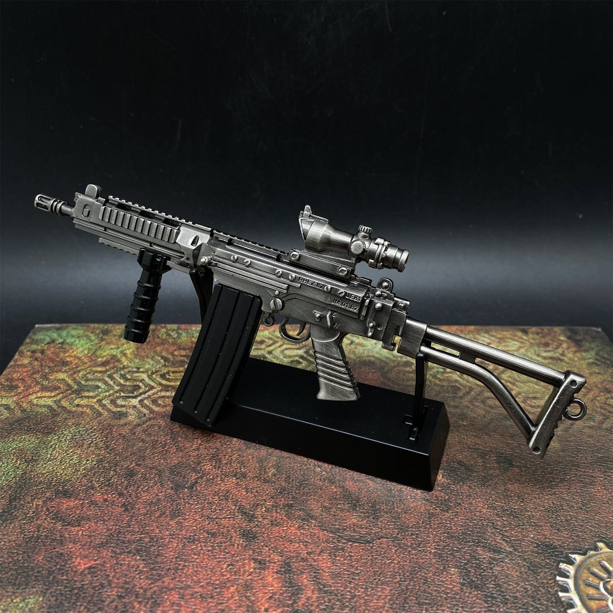SA58 Para Metal Miniature Gun 16CM/6.3" Wih Metal Stand - Tophatter Daily Deals