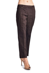 Larry Levine Chocolate Stretch Pants Pants - Tophatter Daily Deals