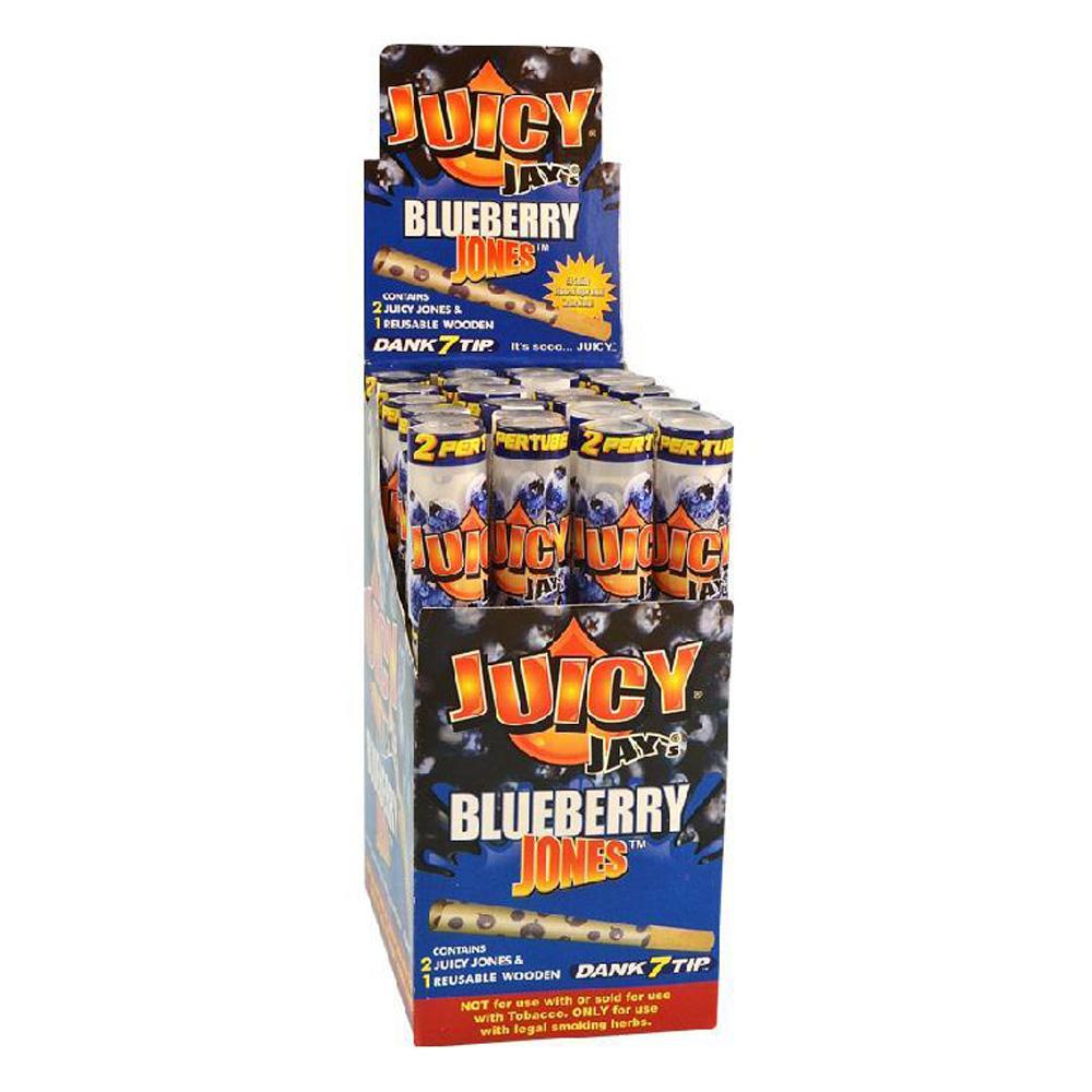 Juicy Jay's Pre-Rolled Cones Blueberry Full Box (24 Packs) Pre-Rolled Cones - Tophatter Daily Deals
