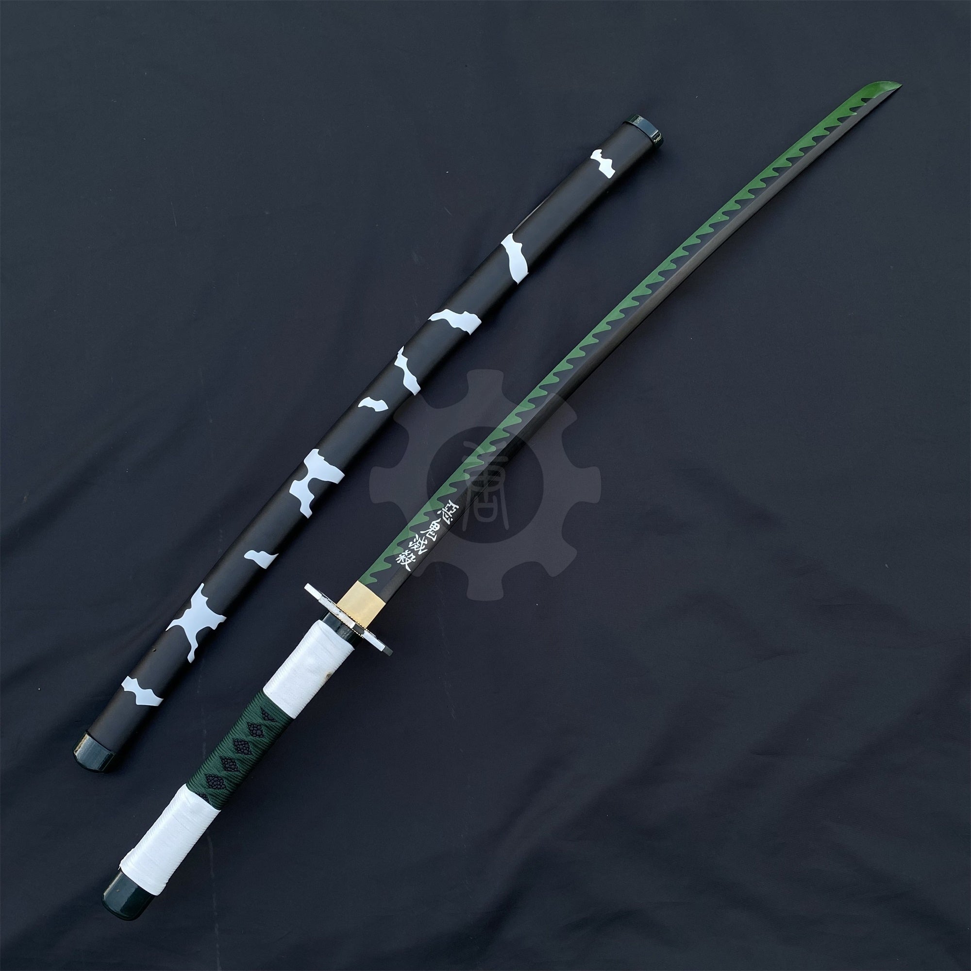 IRL Sanemi Nichirin Sword Katana 1045 Carbon Steel Version - Tophatter Daily Deals