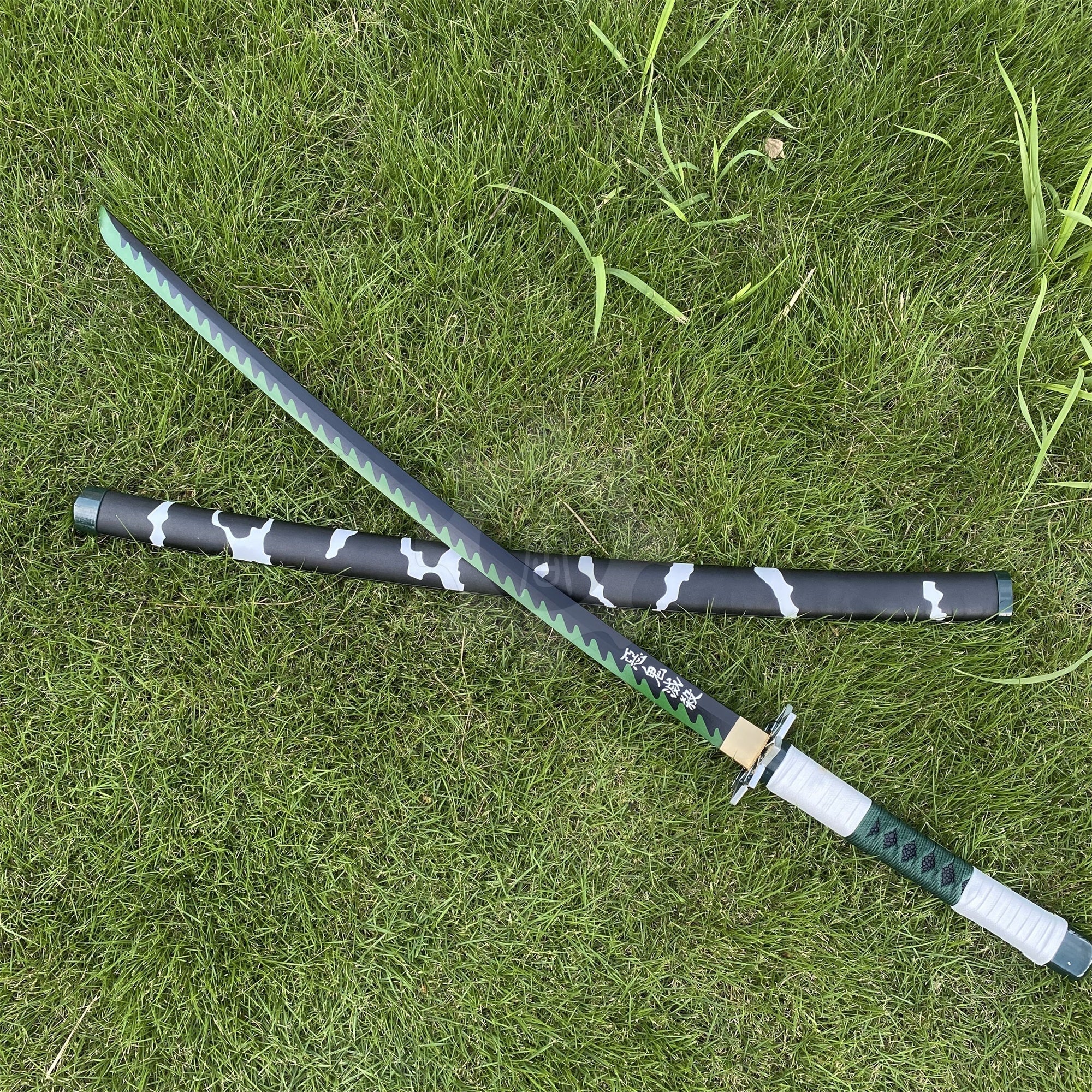 IRL Sanemi Nichirin Sword Katana 1045 Carbon Steel Version - Tophatter Daily Deals