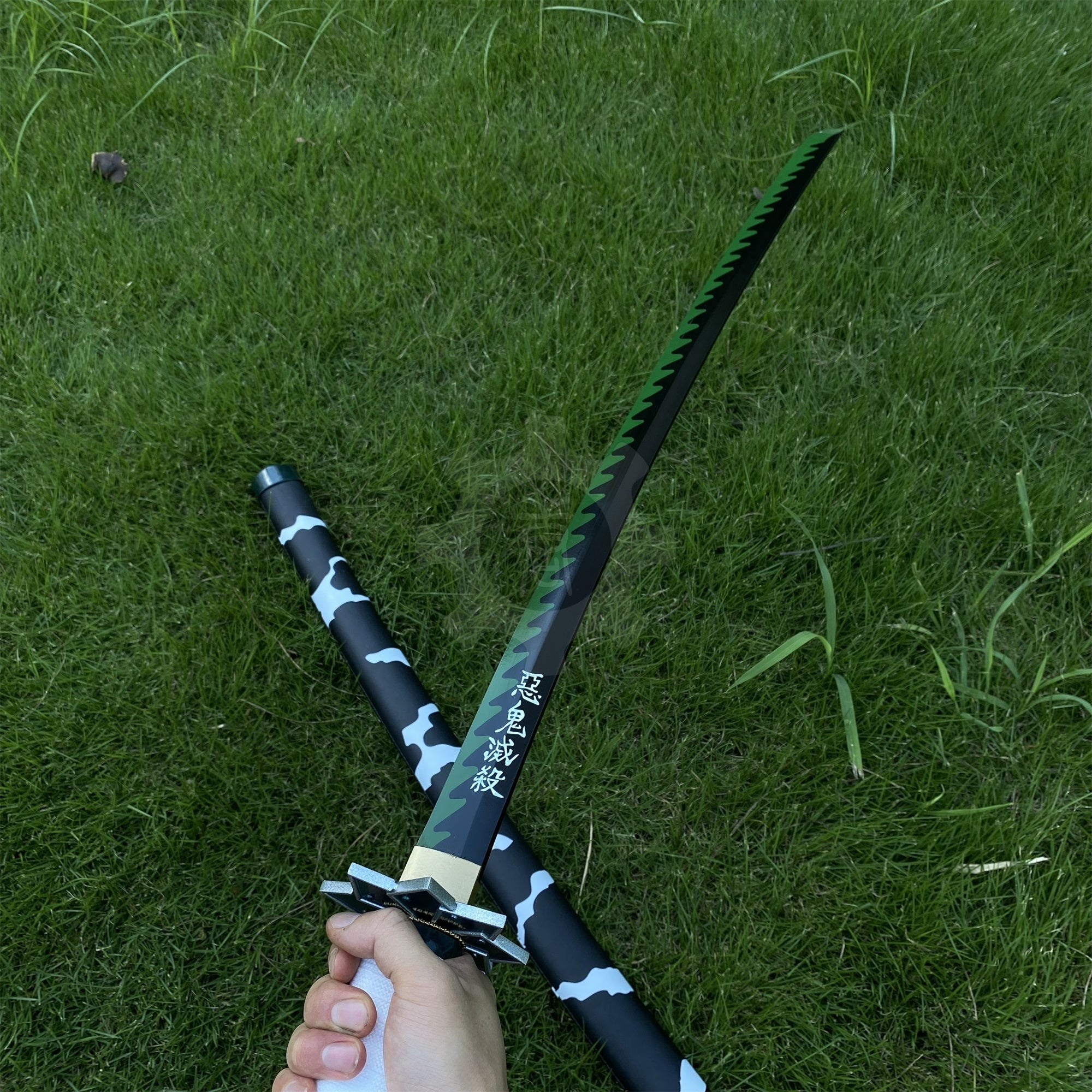 IRL Sanemi Nichirin Sword Katana 1045 Carbon Steel Version - Tophatter Daily Deals