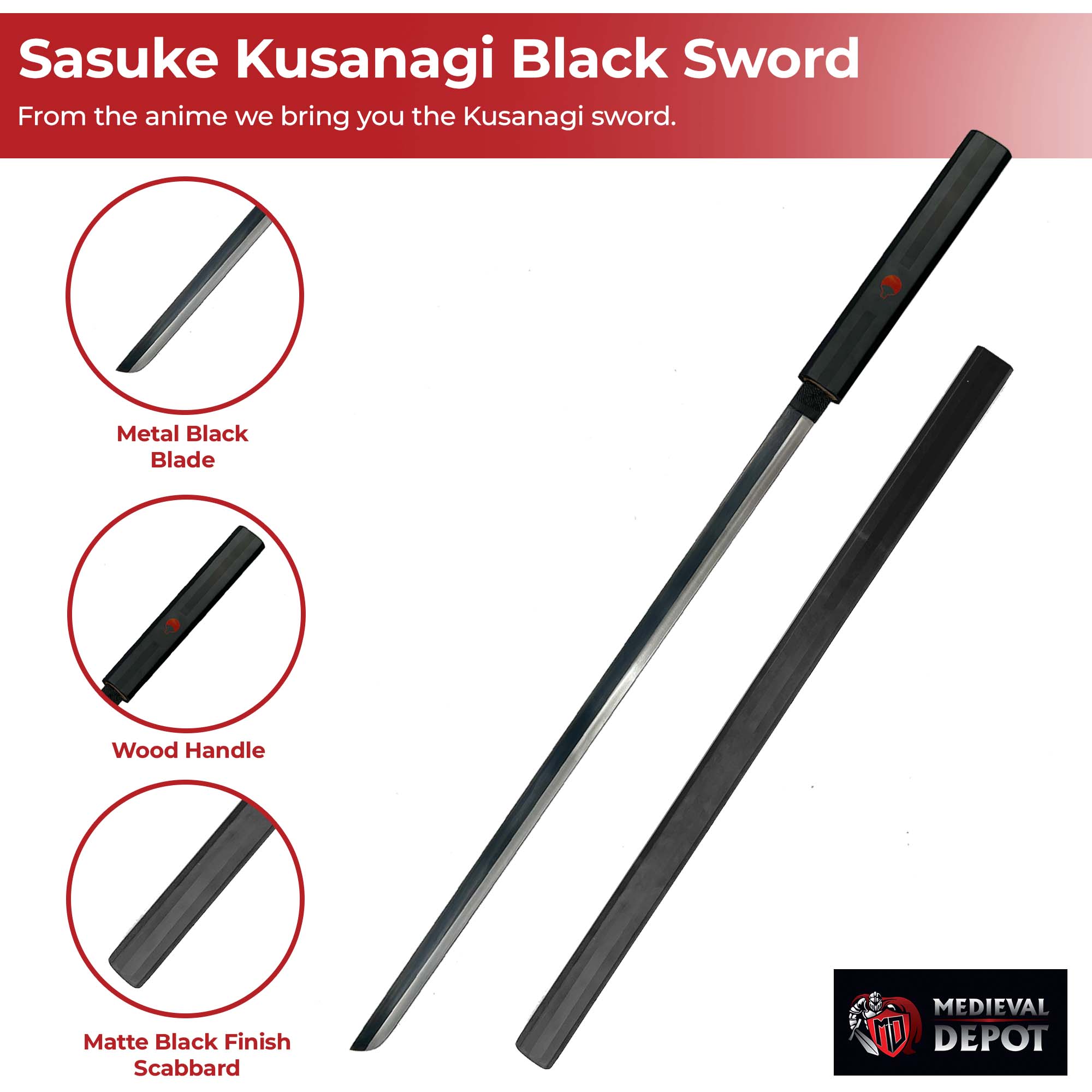 Sasuke Kusanagi Black Sword Swords - Tophatter Daily Deals