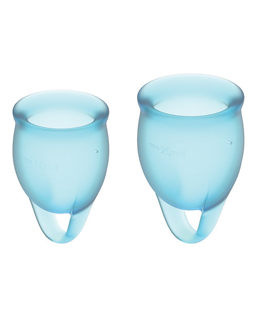 Satisfyer Feel Confident Menstrual Cup Blue Menstrual Cups - Tophatter Daily Deals