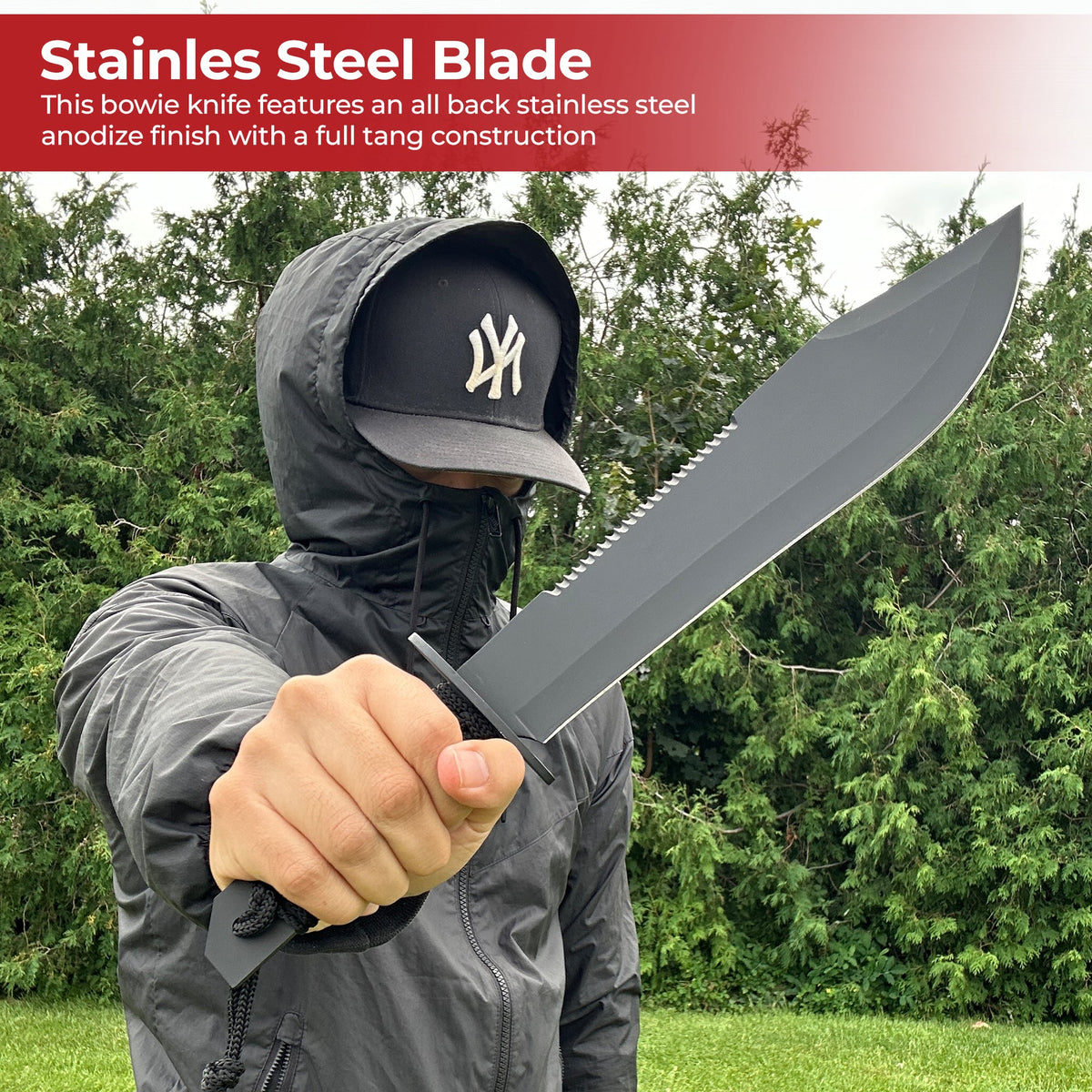 Sawback Bowie Full Tang Survival Knife knives - Tophatter Daily Deals