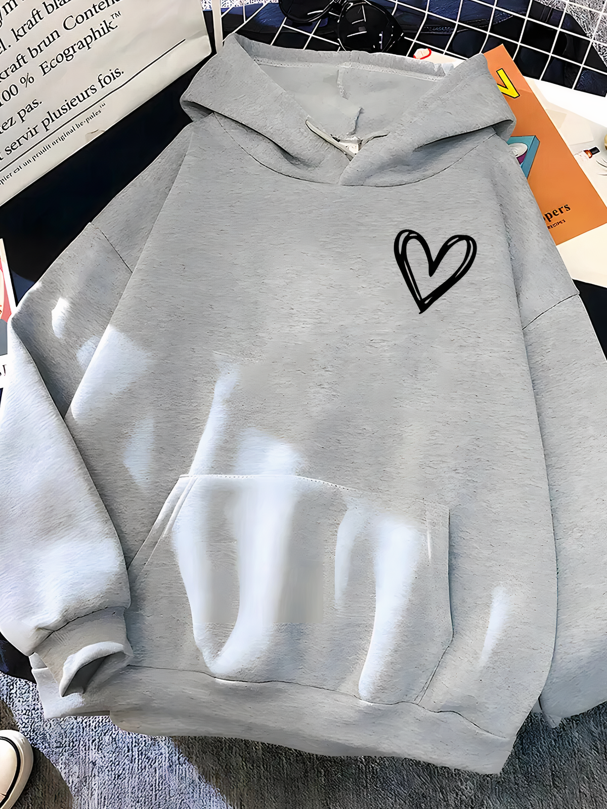 Soft Cozy Women's Hoodie – Relaxed Pullover, Cotton, Casual Gray - Tophatter Daily Deals