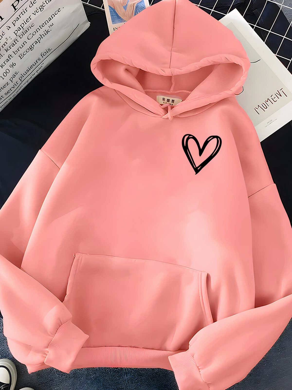 Soft Cozy Women's Hoodie – Relaxed Pullover, Cotton, Casual Rose - Tophatter Daily Deals