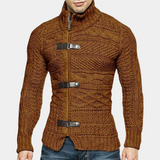 Warm Men’s Turtleneck Sweater - Shawl Collar, Merino Brown - Tophatter Daily Deals