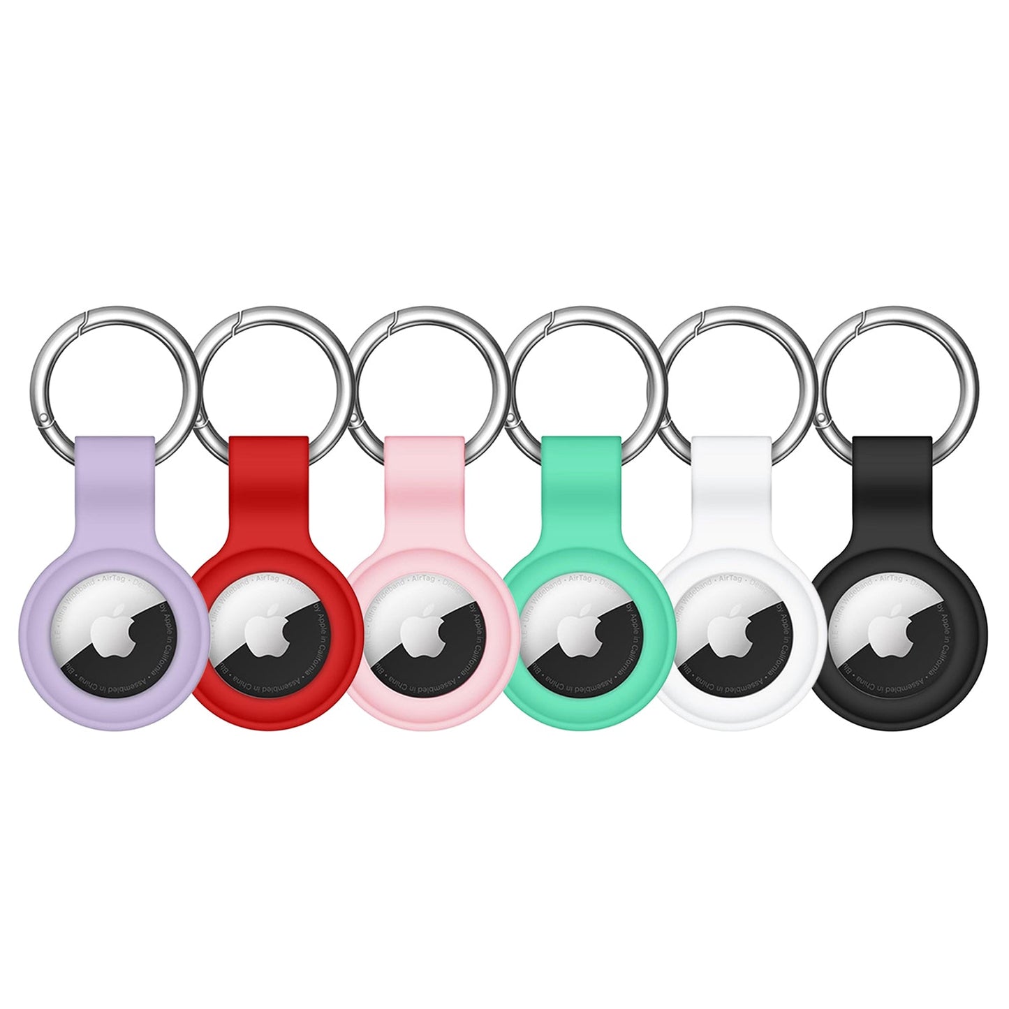 6-Pack: Protective Leather Airtag Holder Tracker Cover with Loop Key Ring Apple AirTag Case - Tophatter Daily Deals
