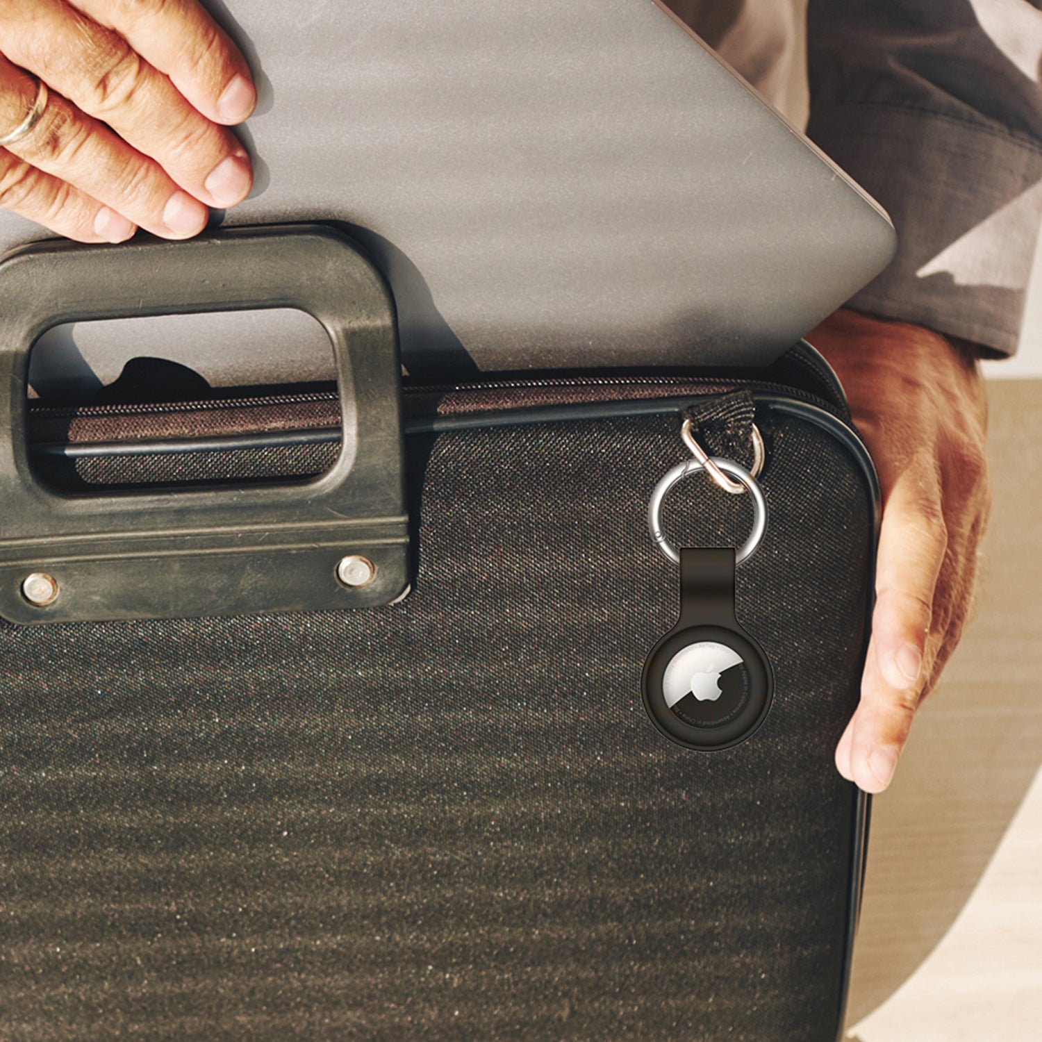 6-Pack: Protective Leather Airtag Holder Tracker Cover with Loop Key Ring Apple AirTag Case - Tophatter Daily Deals