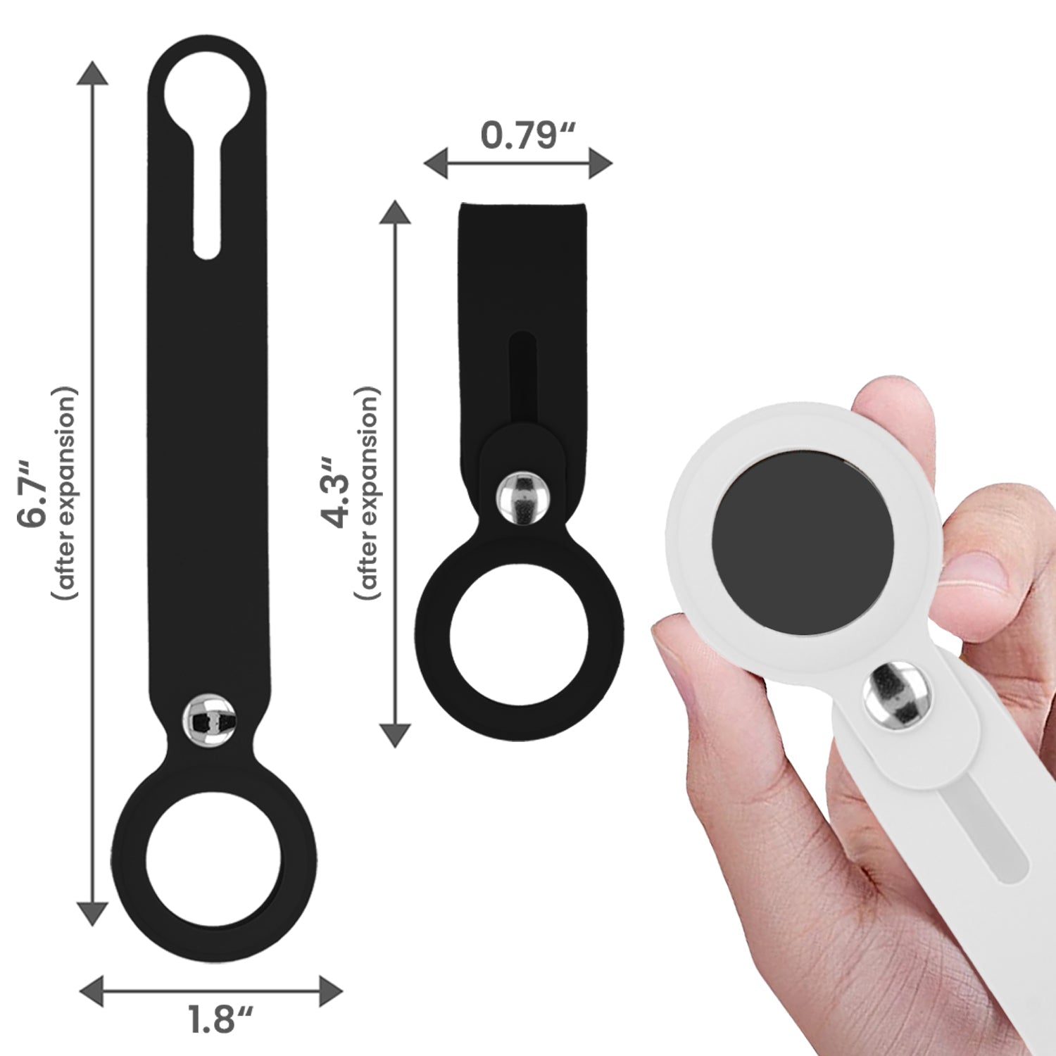 6-Pack: Protective Leather Case Cover For AirTags With Collapsible Loop Anti-Scratch AirTag Keychain Apple AirTag Case - Tophatter Daily Deals