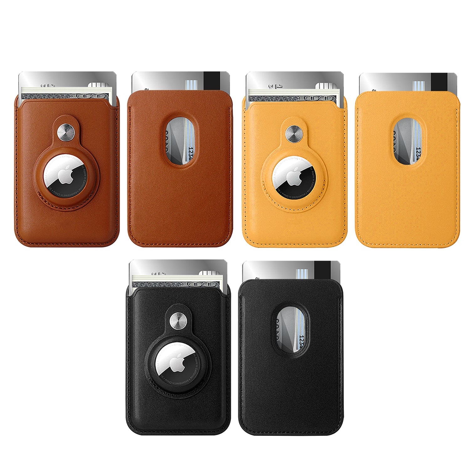 RFID Blocking Snap-On MagSafe Magnetic Card Wallet Holder Organizer With Built-In AirTag Pocket Phone Holder - Tophatter Daily Deals