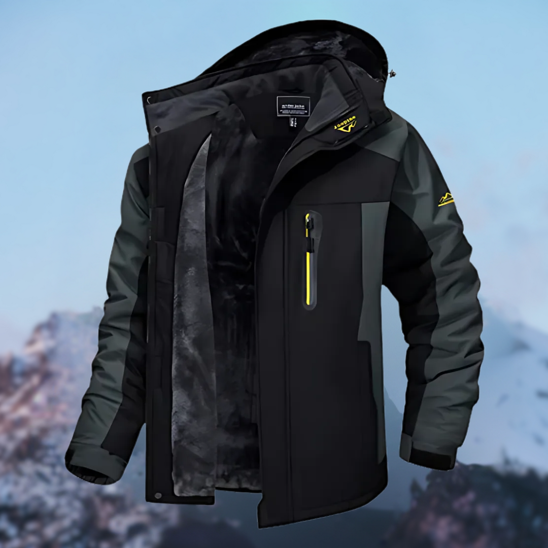 Waterproof Men’s Winter Jacket - Hooded, Insulated Cold Black - Tophatter Daily Deals