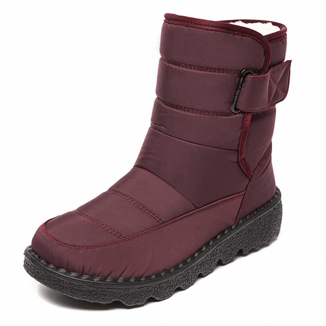 Insulating Women’s Winter Boots - Quilted Midcalf, Warm Red - Tophatter Daily Deals