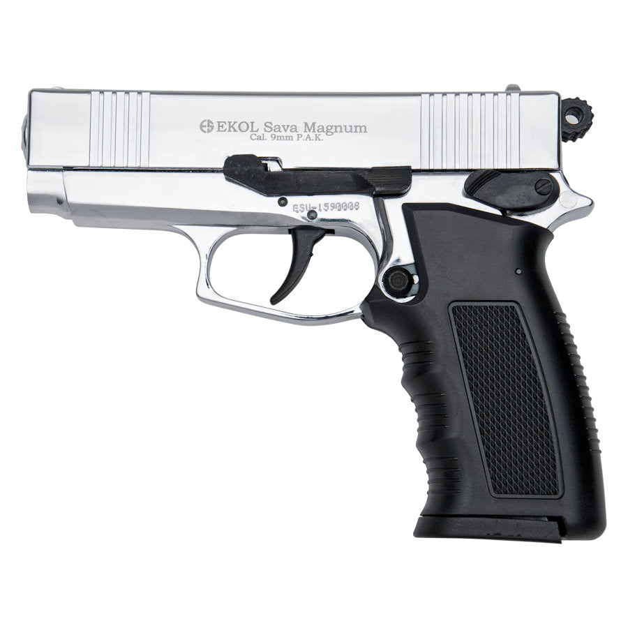 Sava Magnum Blank Firing Replica Pistol Chrome Finish Collectible Weapons - Tophatter Daily Deals