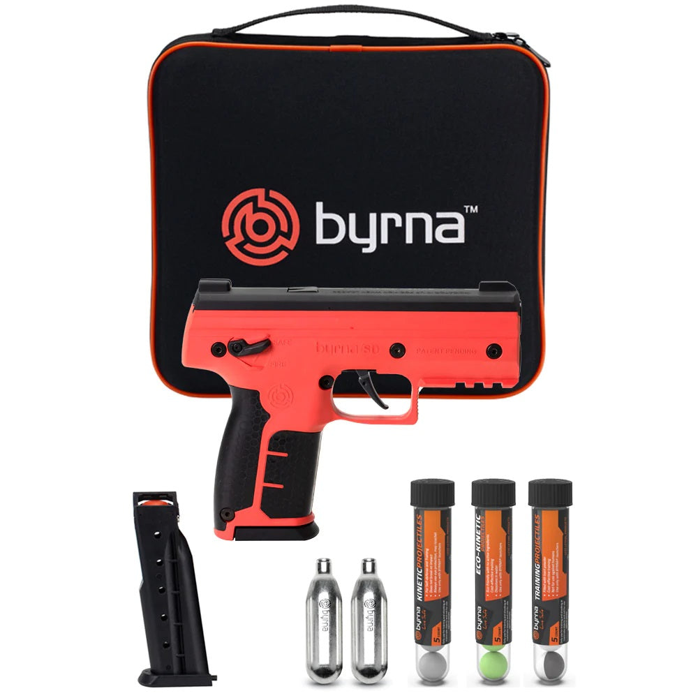 Byrna® SD Kinetic Non-Lethal CA Legal Projectile Gun Bundle Orange - Tophatter Daily Deals