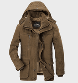 Warm Men's Winter Jacket – Structured Parka, for Outdoors Dark brown - Tophatter Daily Deals