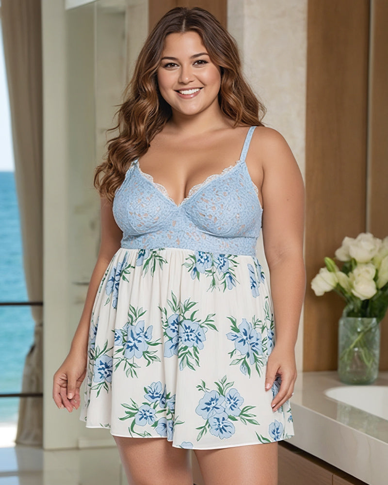 Plus Size Floral Comfy Lace Babydolls Avidlove-Plus Size-Babydolls - Tophatter Daily Deals