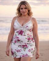 Plus Size Lace Patchwork Floral Chemises White Avidlove-Plus Size-Chemises - Tophatter Daily Deals