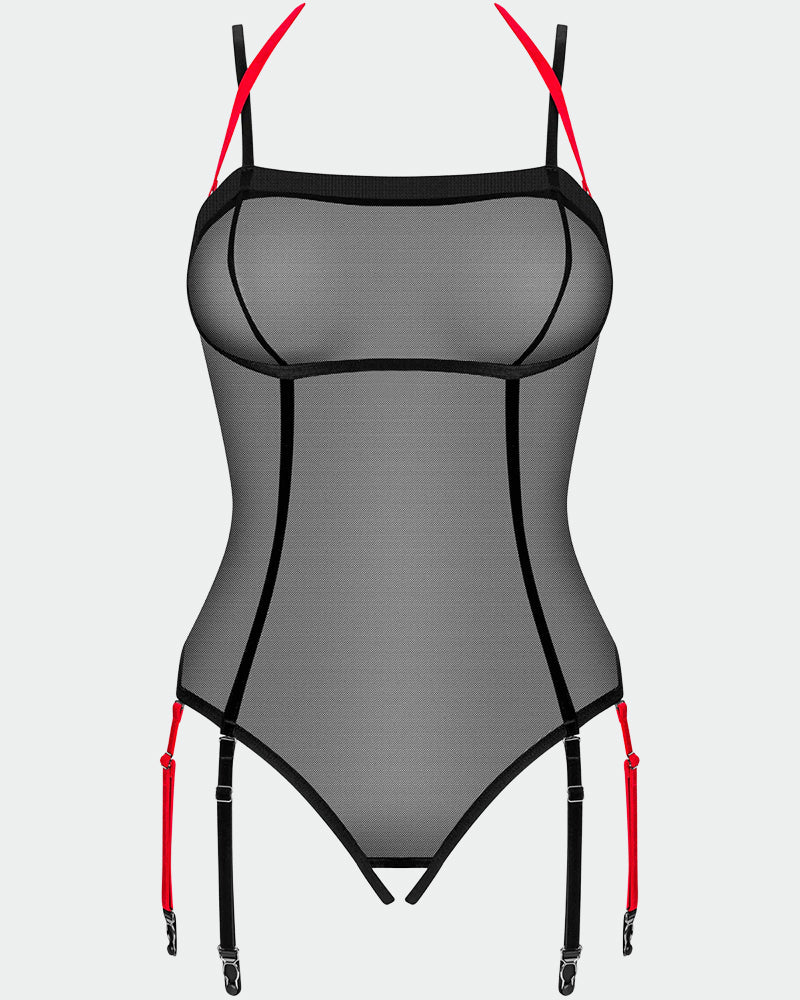 Plus Size Crotchless Sheer Tulle Teddy Avidlove-Corset - Tophatter Daily Deals