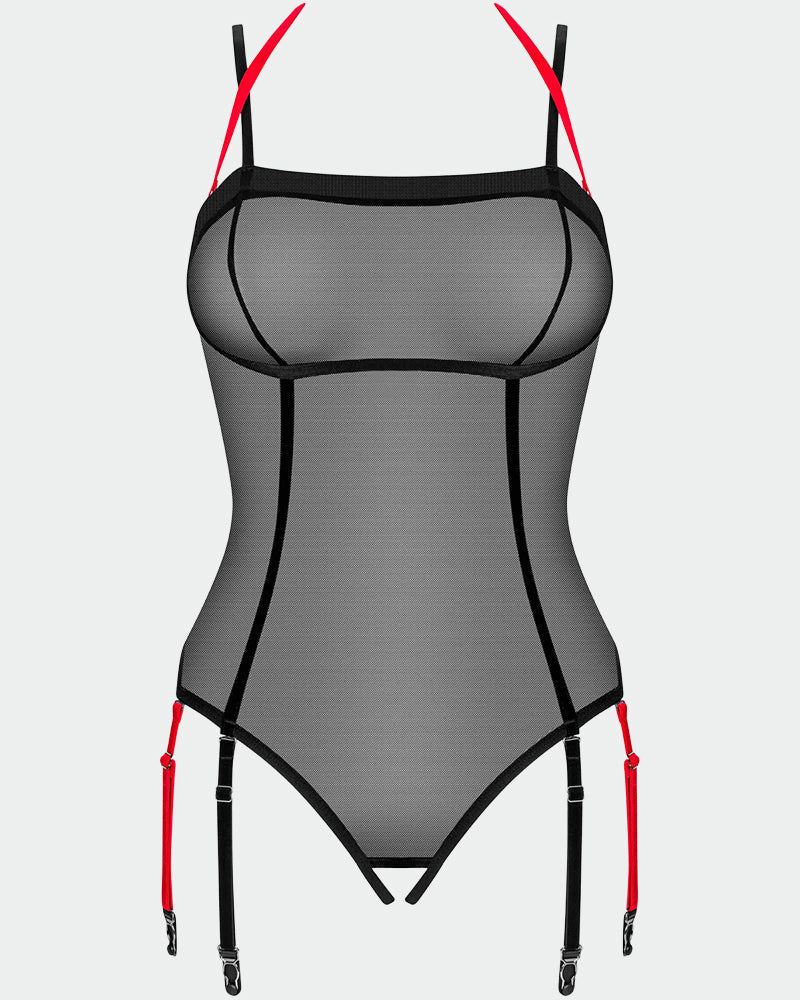 Crotchless Sheer Mesh Tulle Teddy Avidlove-Corset - Tophatter Daily Deals