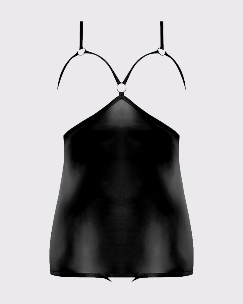 Cupless And Crotchless Leather Chemise Avidlove-Bodysuits - Tophatter Daily Deals