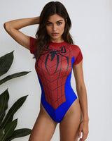 Spider Logo Short Sleeve Bodysuit Avidlove-Bodysuits - Tophatter Daily Deals