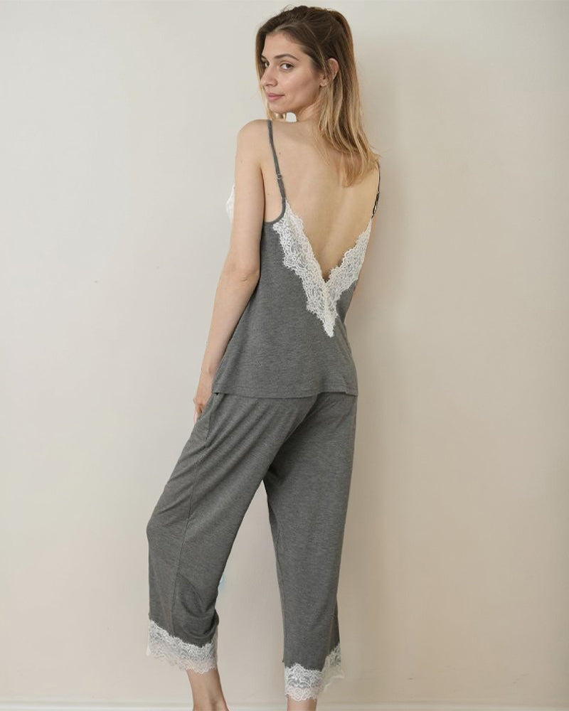 Two-piece Camisole Pants Pajamas Sets Grey Avidlove-Pajamas Sets - Tophatter Daily Deals