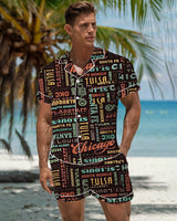 Men Music Theme Graffiti Satin Pajama Set Avidlove-Nightgown - Tophatter Daily Deals