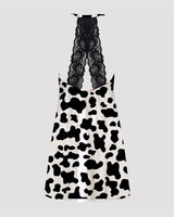 Women Pink Cow Print Satin Suspender Pajamas Avidlove-Nightgown - Tophatter Daily Deals