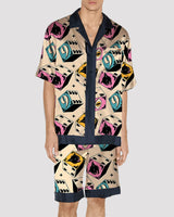 Men Protect The Park Text Pattern Satin Pajama Set PAT1 Avidlove-Nightgown - Tophatter Daily Deals