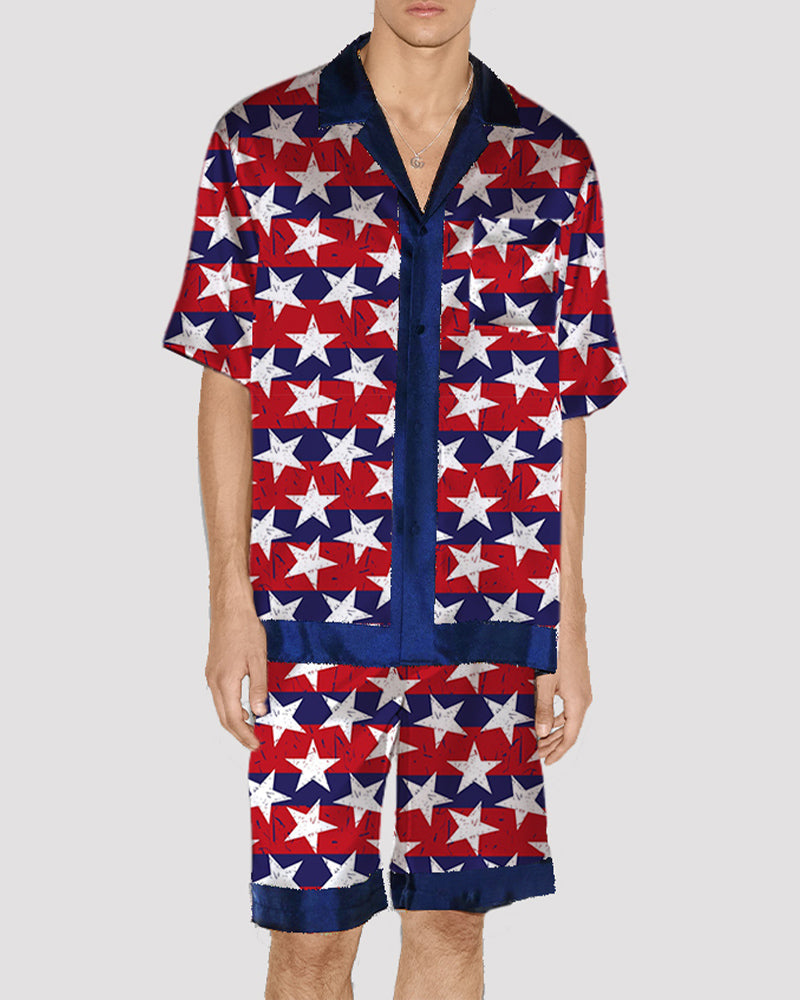 Men Colorful Swirl Pattern Satin Pajama Set PAT10 Avidlove-Nightgown - Tophatter Daily Deals