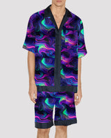 Men Cat Pattern Satin Pajama Set PAT9 Avidlove-Nightgown - Tophatter Daily Deals