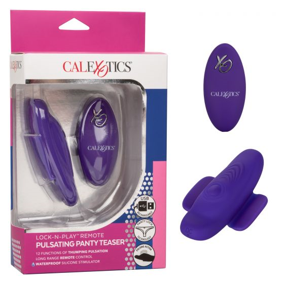 Lock-N-Play Remote Pulsating Panty Teaser Wireless Silicone Vibrator with Mini Remote Control in Purple > Sex Toys For Ladies > Panty Vibes - Tophatter Daily Deals