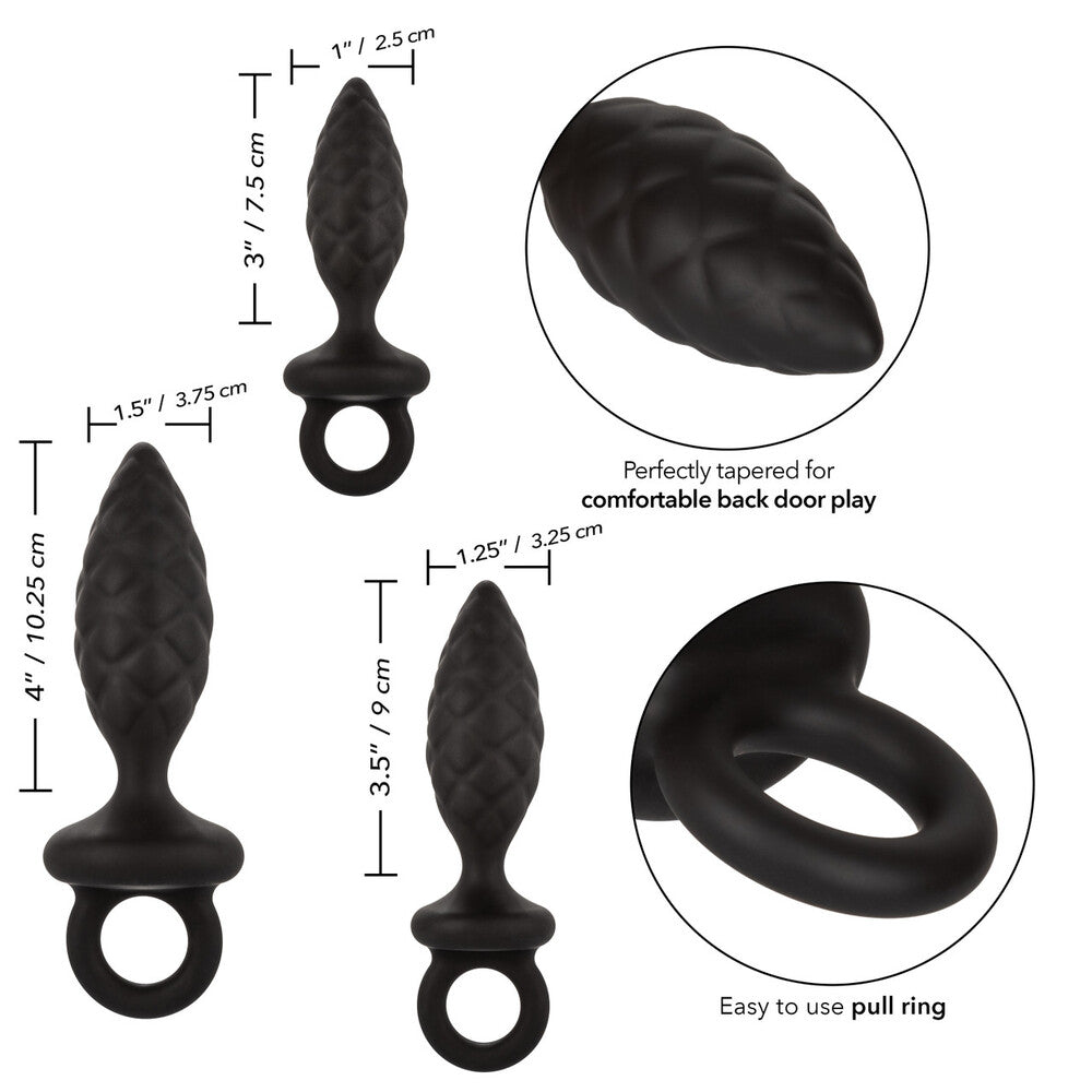 Silicone Anal Probe Kit – 3 Piece Graduated Anal Plug Set > Anal Range > Butt Plug Kits - Tophatter Daily Deals