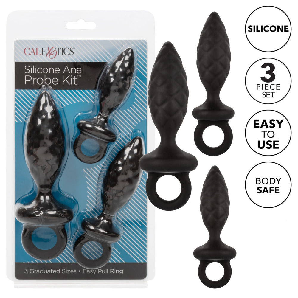 Silicone Anal Probe Kit – 3 Piece Graduated Anal Plug Set > Anal Range > Butt Plug Kits - Tophatter Daily Deals