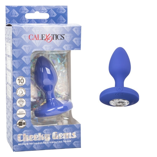 Cheeky Gems Medium Rechargeable Vibrating Probe – Flexible Silicone Vibrator > Anal Range > Jewel Butt Plugs - Tophatter Daily Deals