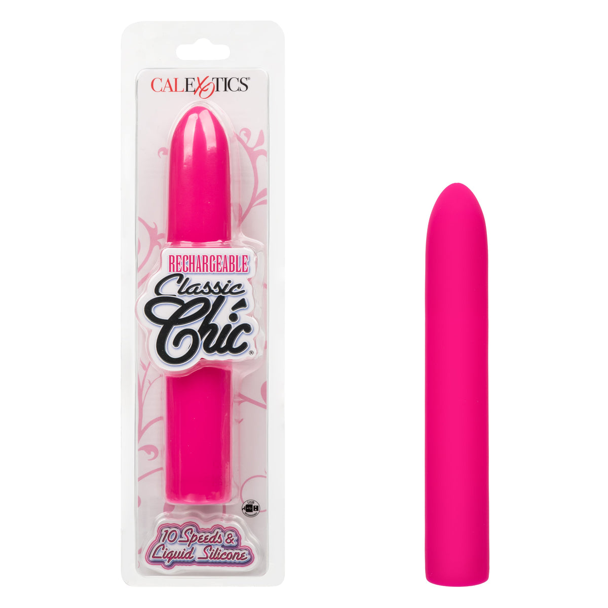 Classic Chic Standard Pink Liquid Silicone Massager with 10 Speeds and Charging > Vibrators > Standard Vibrators - Tophatter Daily Deals