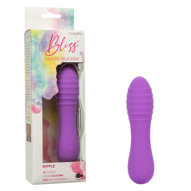 Bliss Liquid Silicone Ripple Massager Purple 10 Speeds Waterproof > Vibrators > Mini Vibrators - Tophatter Daily Deals